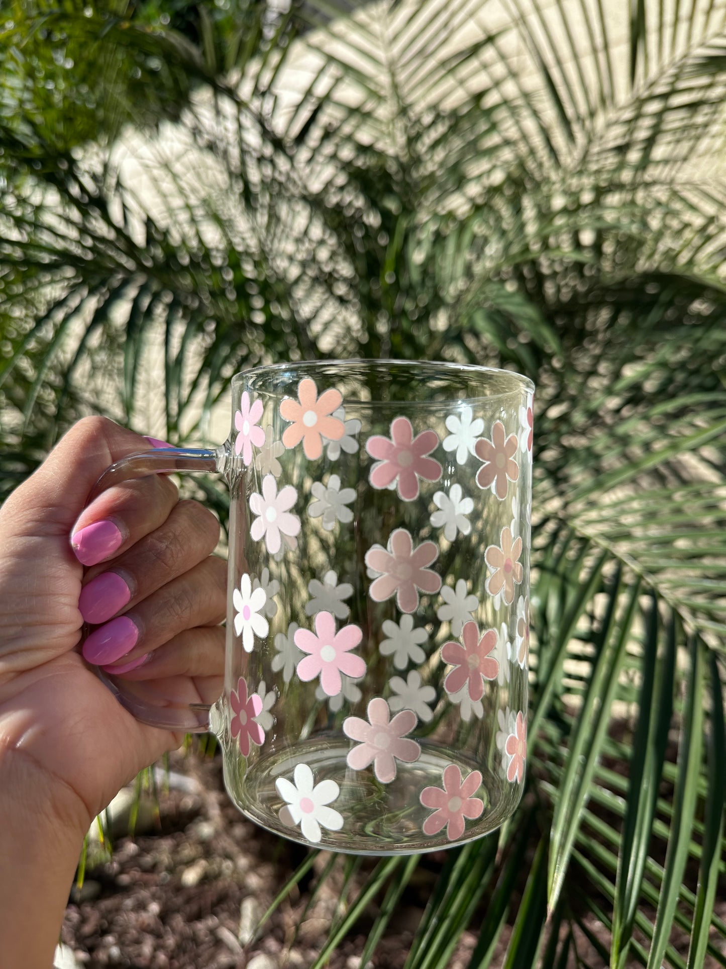 Floral Glass Mug