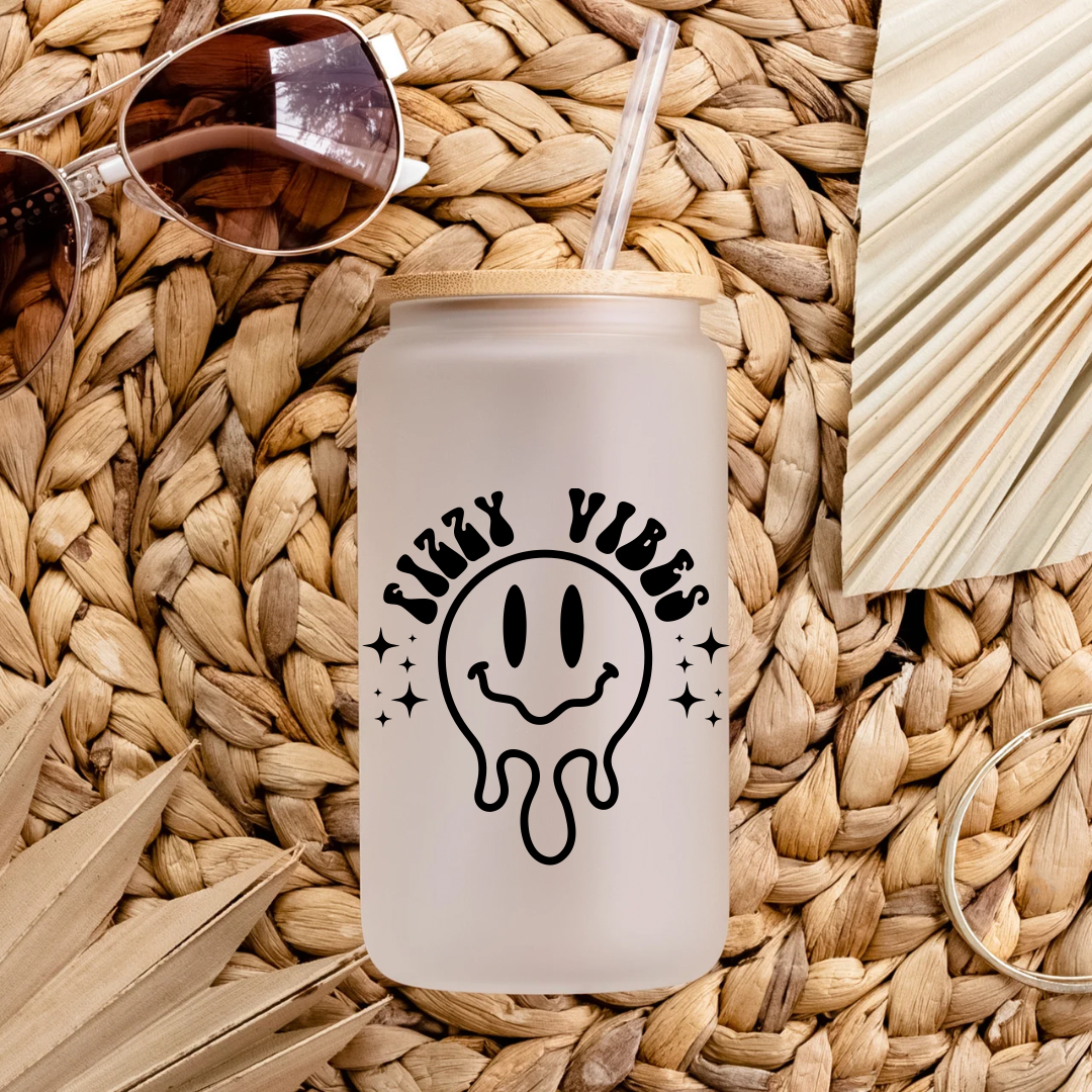 Arbonne Fizzy Vibes Frosted glass can