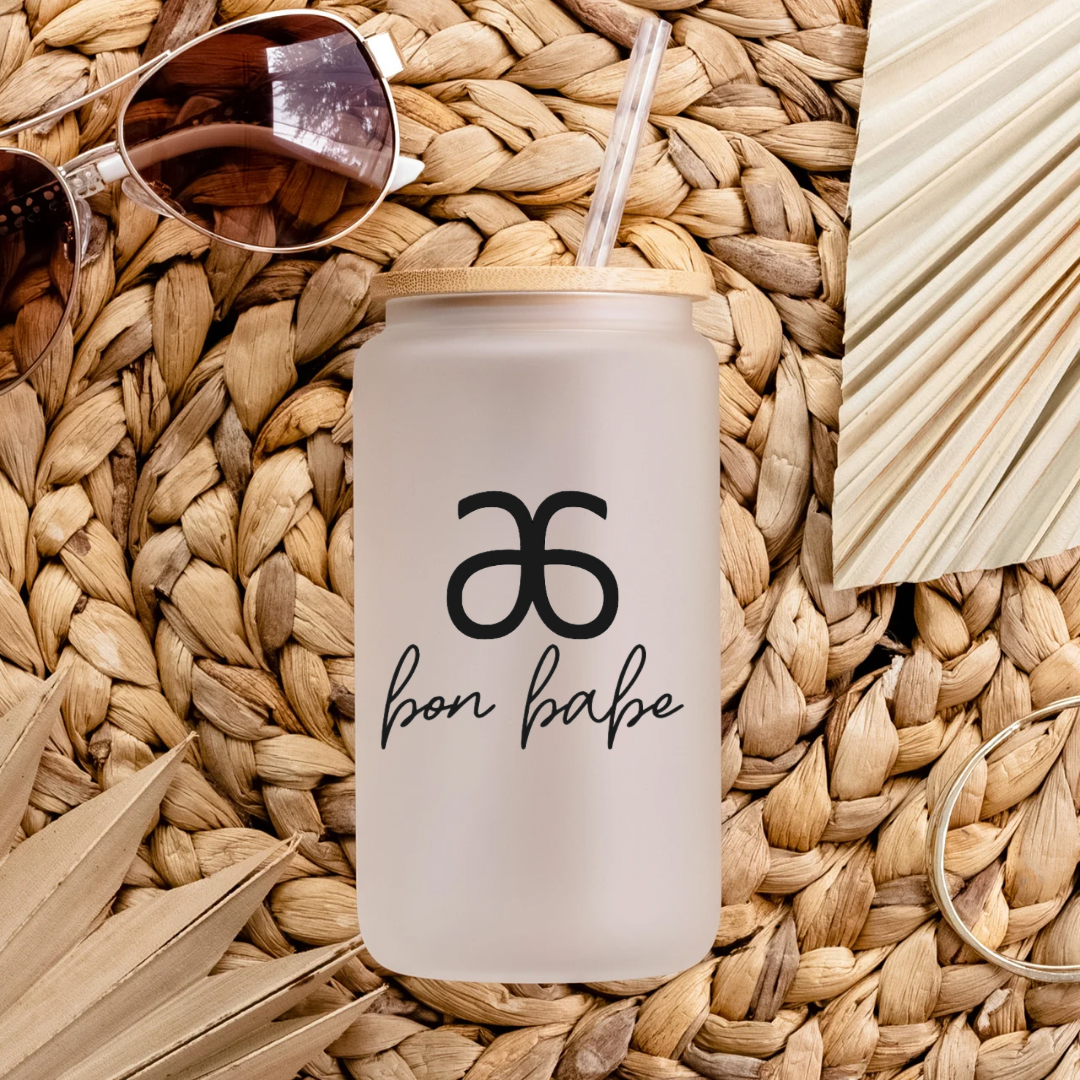 Arbonne Bon Babe Frosted glass can