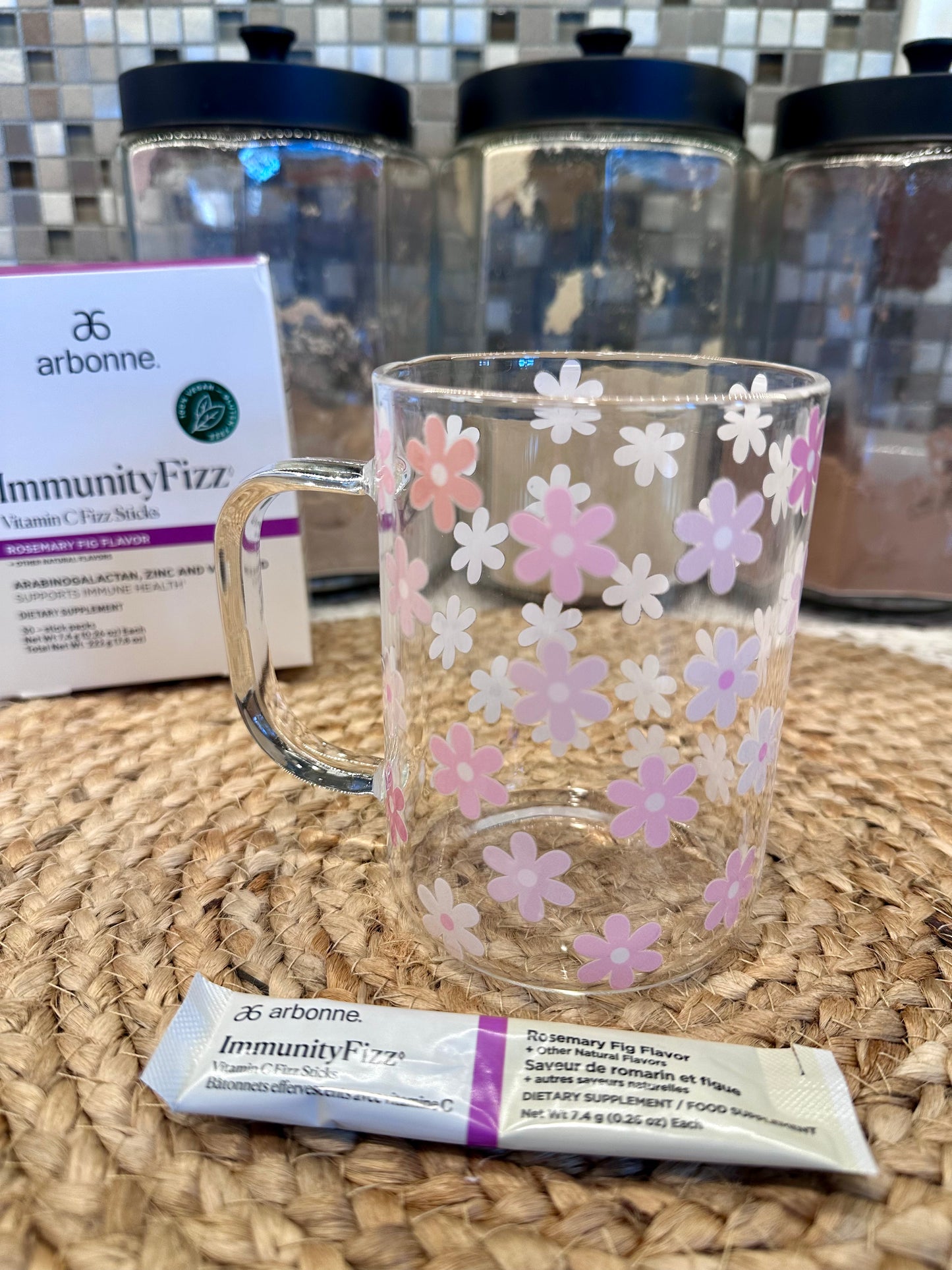 Floral Glass Mug