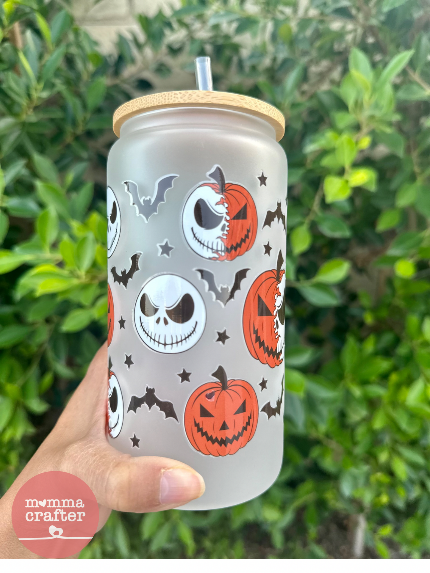 Jack Halloween 16oz Frosted Glass Can