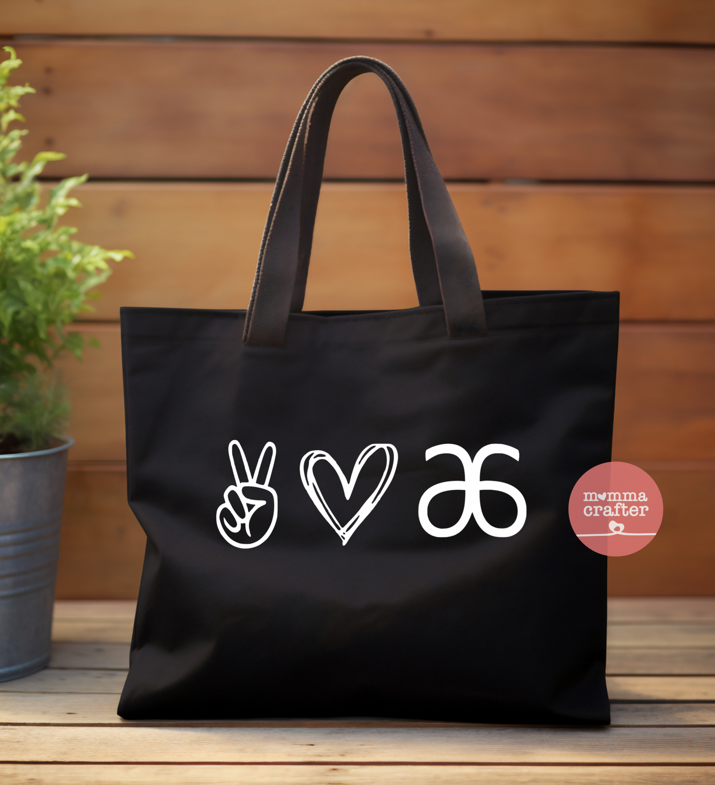 Peace Love Arbonne XL Tote Canvas Zipper Bag