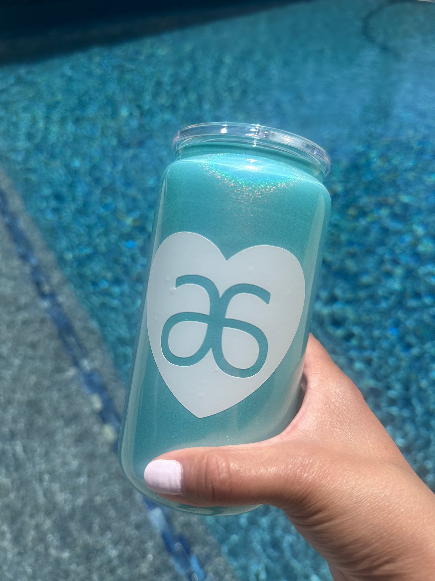Arbonne Heart Shimmer Glass Can