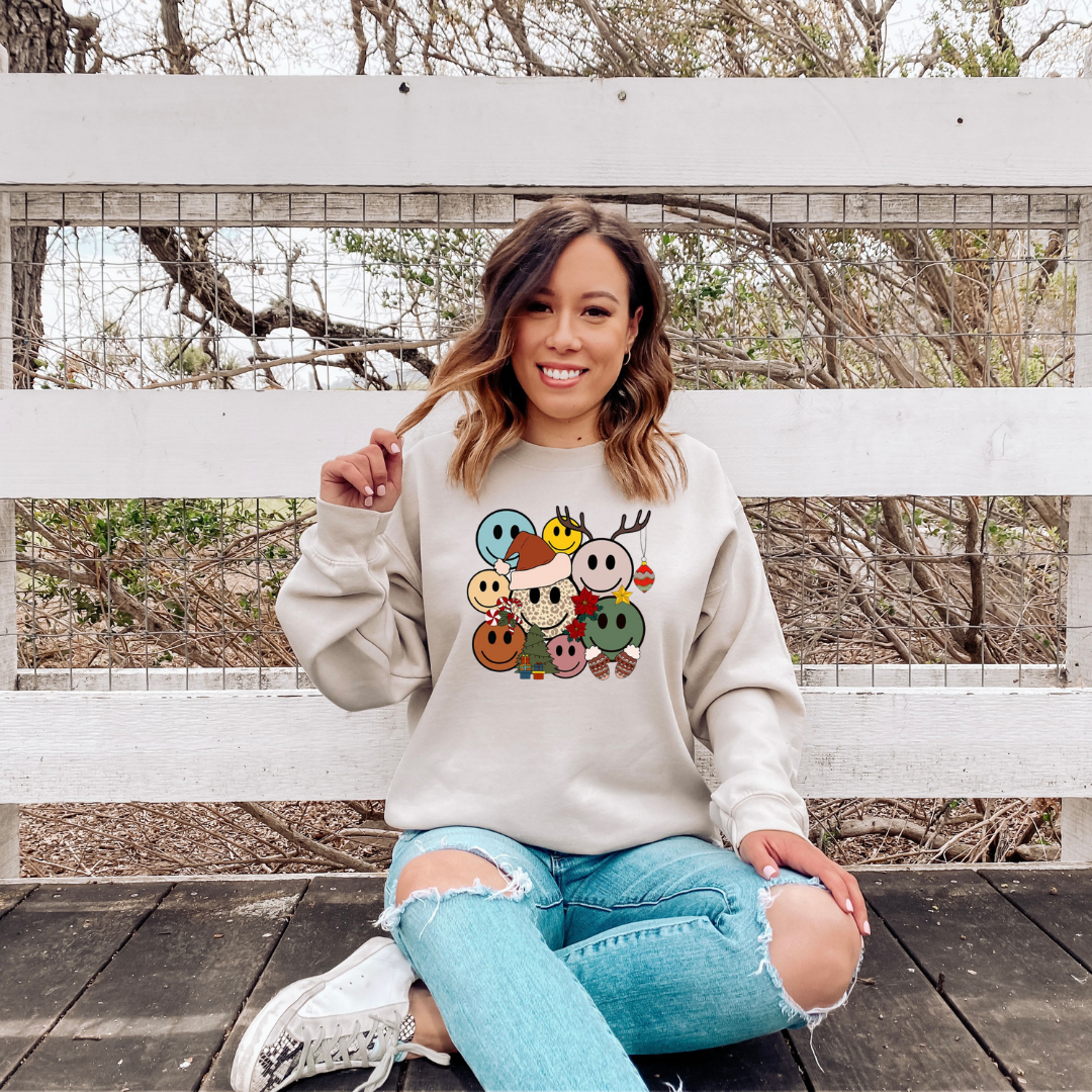 Christmas Smileys Crewneck