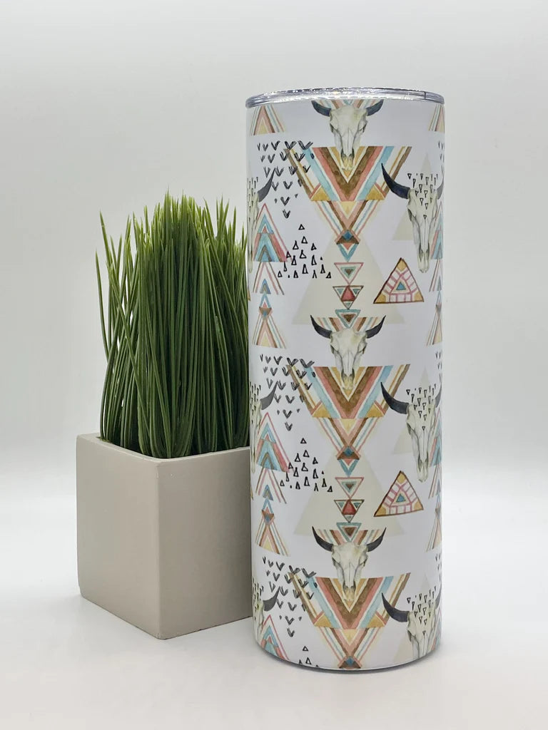 Boho Cow Skull 20oz Tumbler