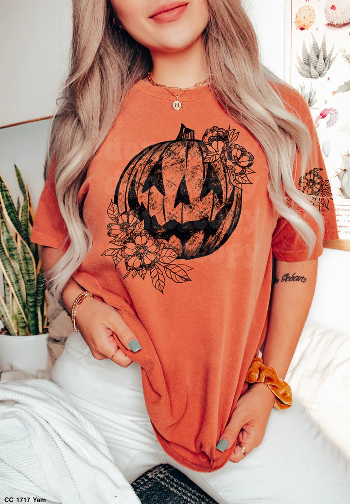 Grunge Pumpkin Floral