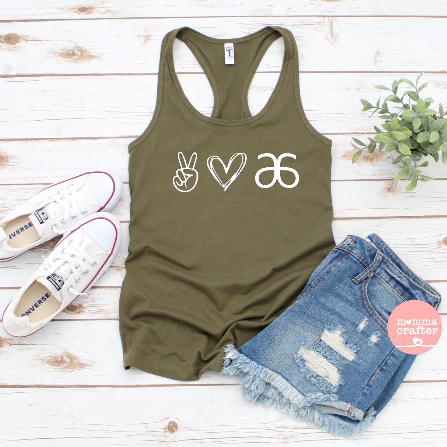 Peace Love Arbonne Racerback Ladies Tank