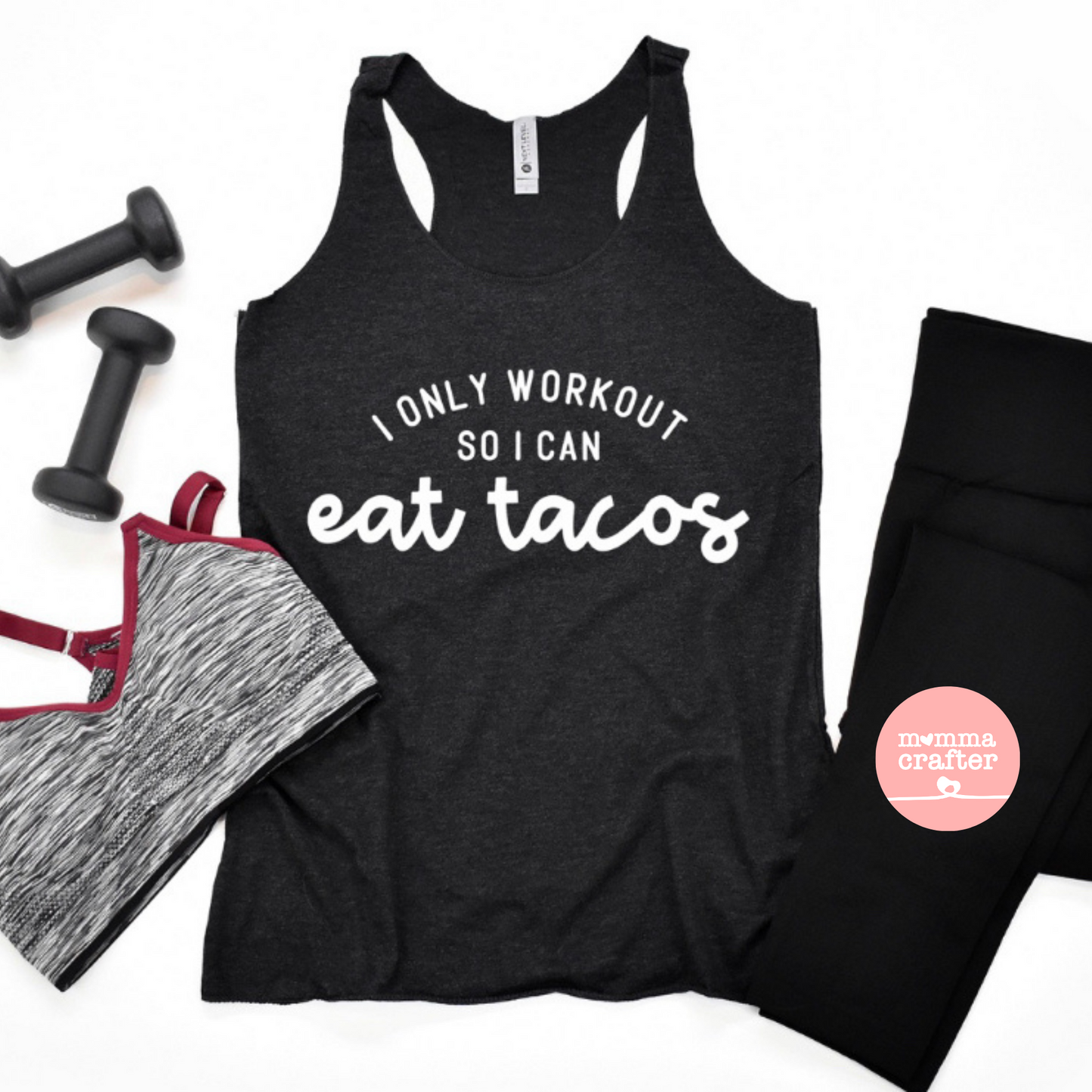 Eat Tacos Workout Racerback Tank