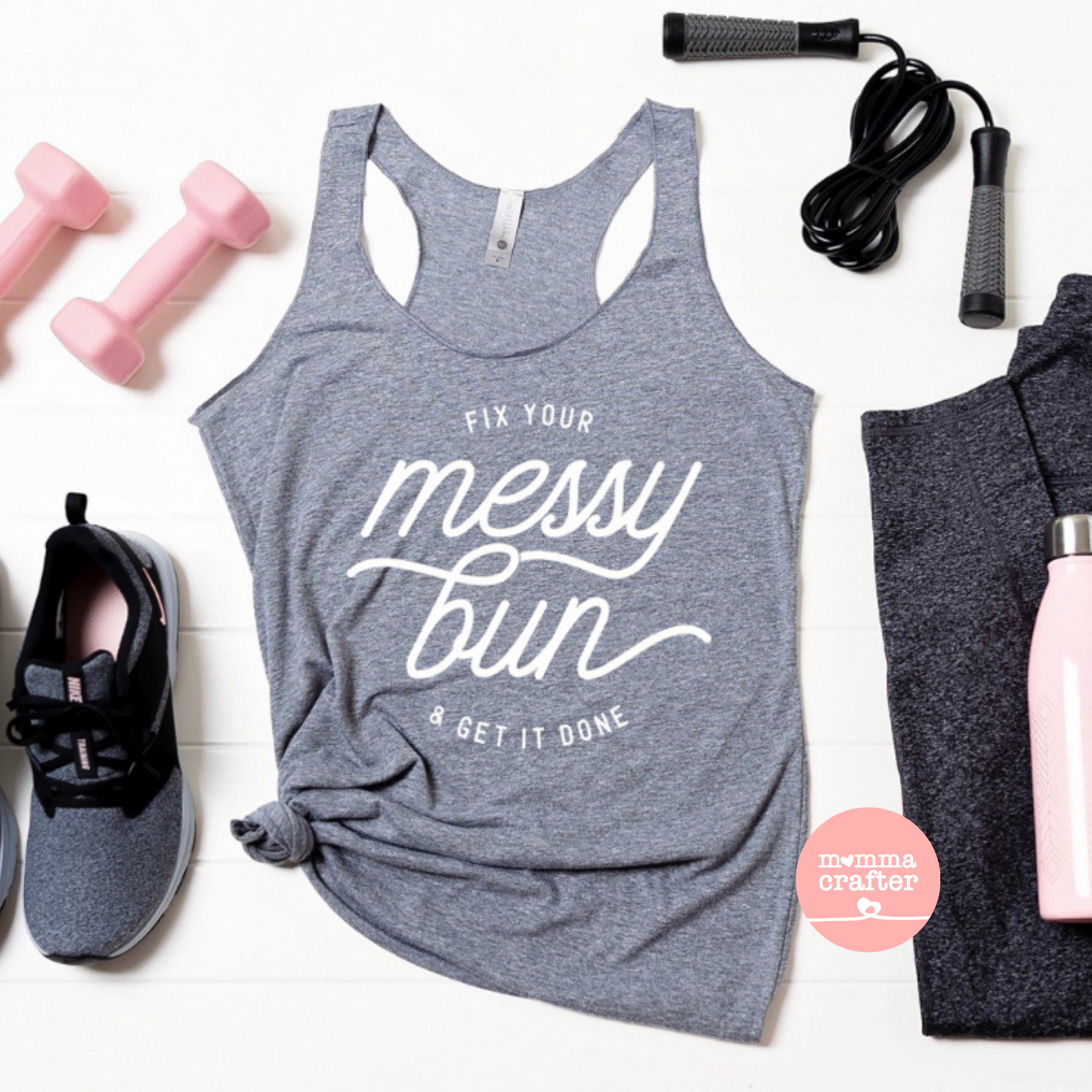 Messy Bun Racerback Tank
