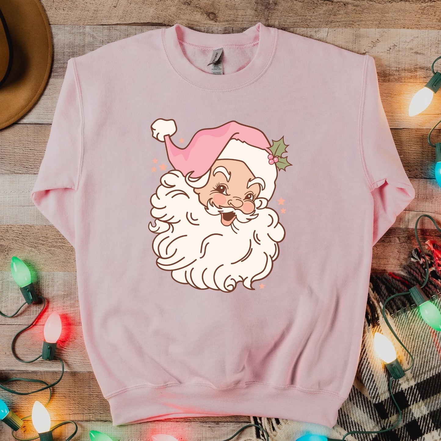Pink Retro Santa Crewneck