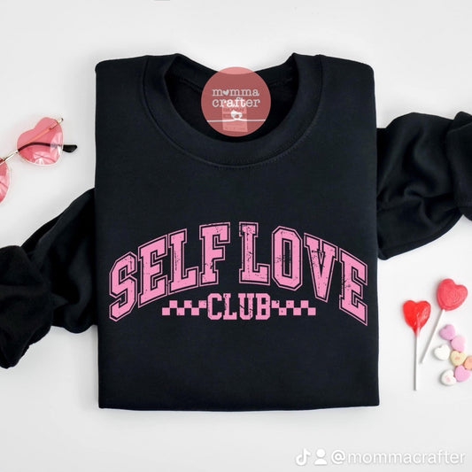 Self Love Black Crewneck