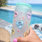 Conversation Hearts Frosted Glass Can