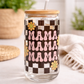 Mama Checkered 16oz Glass Can