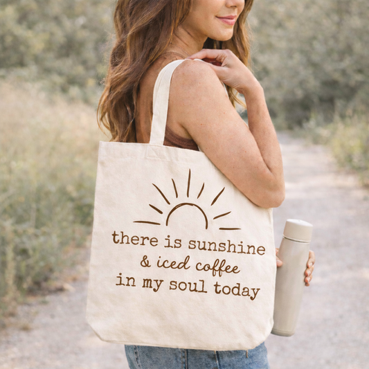 Sunshine and My Favorite Tote Bag (Pick Fizz, Iced Coffee or Caffeine)