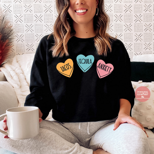 Tacos Tequila Anxiety Crewneck
