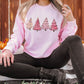 Pink Christmas Trees Crewneck