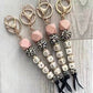 Mama Leopard Beaded Keychain