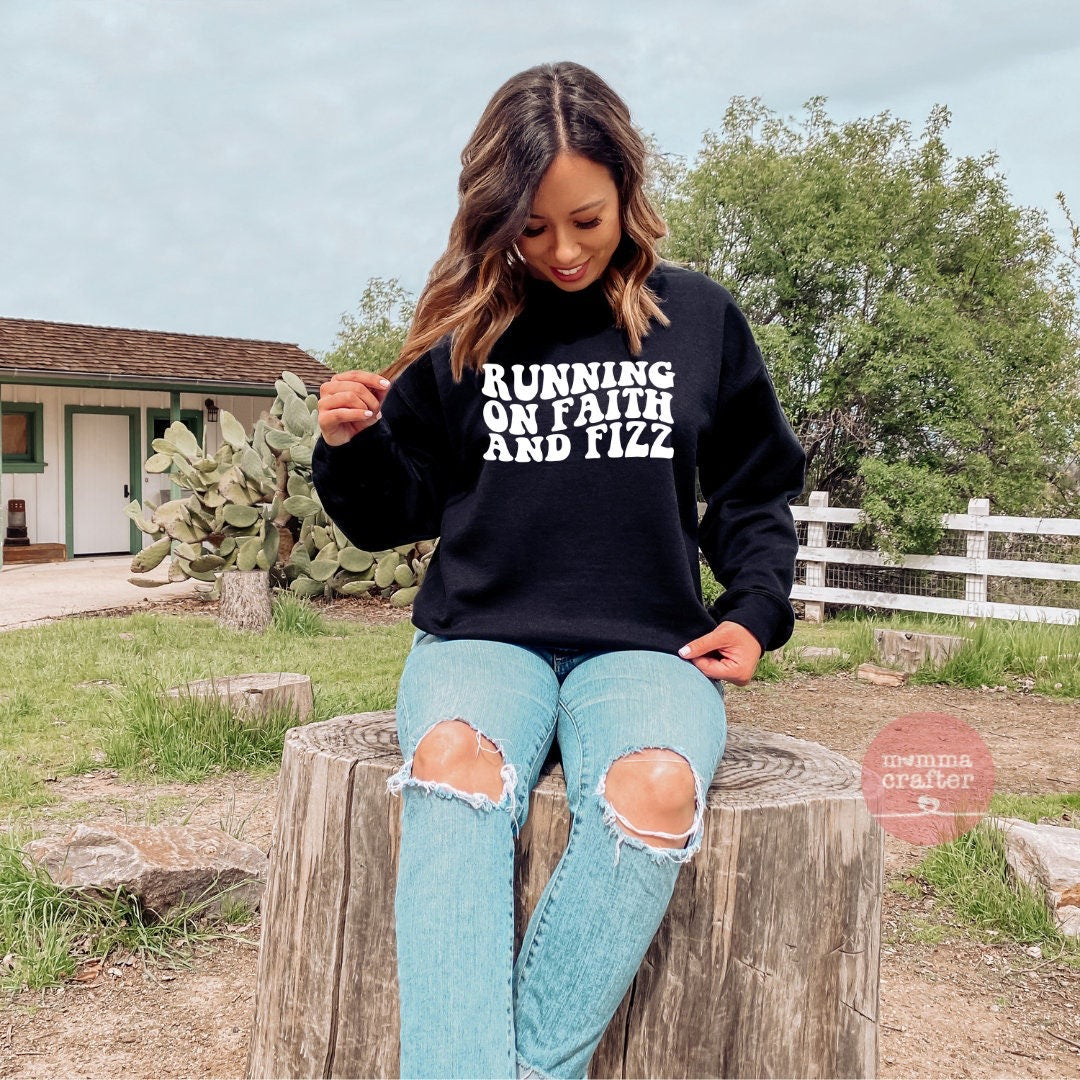 Arbonne Running on Faith and Fizz Sweatshirt