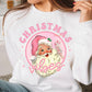 Pink Christmas Vibes Santa Crewneck